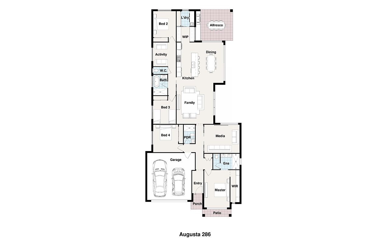 Augusta 286 floor plan design from the BelCo plans catalogue